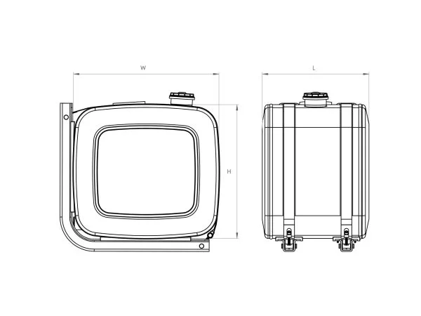 100 Litre Square Aluminium Hydraulic Oil Tank 40x50x50cm - Image 2