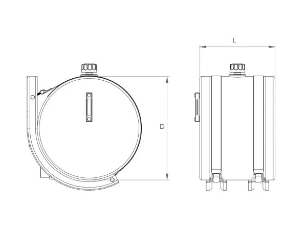 120 Litre Round Steel Hydraulic Oil Tank 550D - Image 2