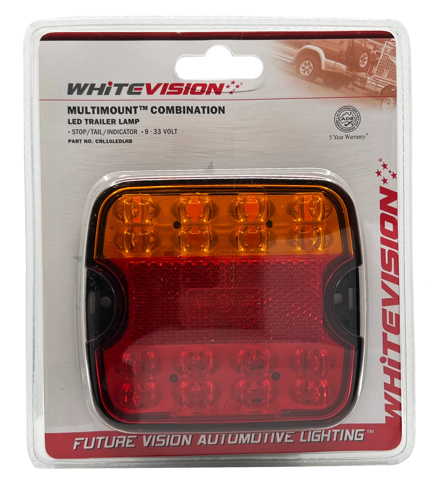 WhiteVision 10 Series Left Hand LED Combo Trailer Lamp - Blister Pack