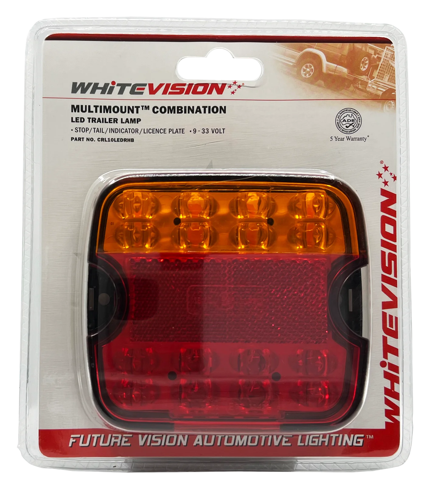 WhiteVision 10 Series Right Hand LED Combo Trailer Lamp - Blister Pack