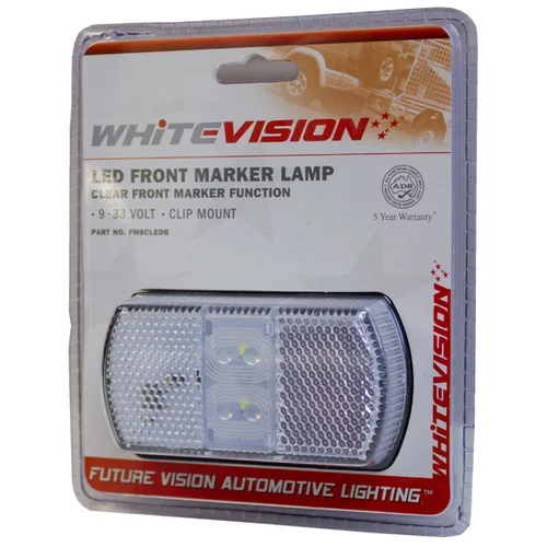 WhiteVision SM8 Series Clear Lens Front LED Marker - Blister Pack