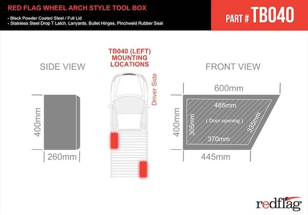 TB040 - Full Lid Wheel Arch Tool Box Left - Image 3
