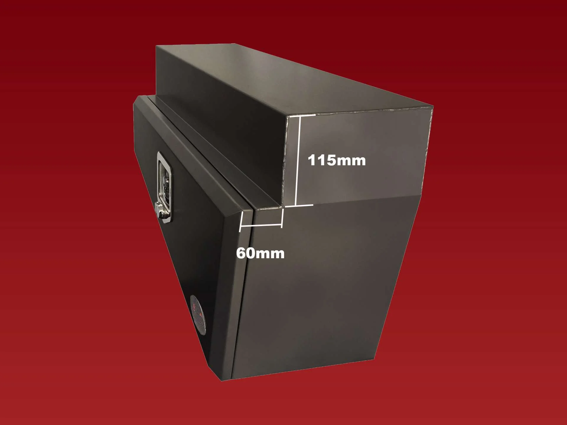 TB070CB - 750mm Double Tapered Wheel Arch Box Left Black - Image 3