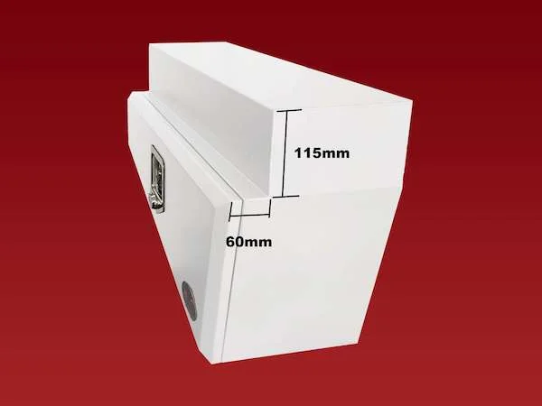 TB070CW - 750mm Double Tapered Wheel Arch Box Left White Steel - Image 3