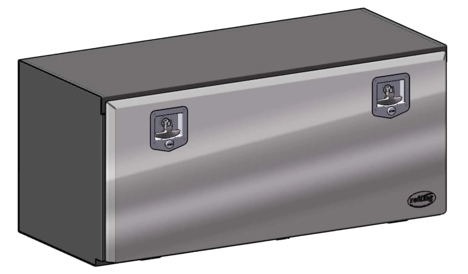 1000L x 500H x 500D Steel Tool Box - Stainless Steel Lid - Image 3