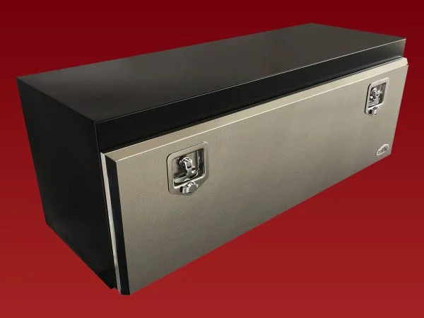 1200L x 450H x 450D Steel Tool Box - Polished Stainless Recessed Lid