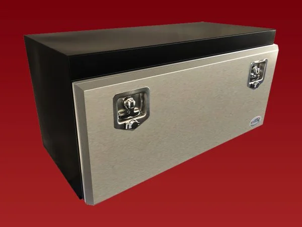 900L x 450H x 450D Steel Tool Box - Polished Stainless Recessed Lid