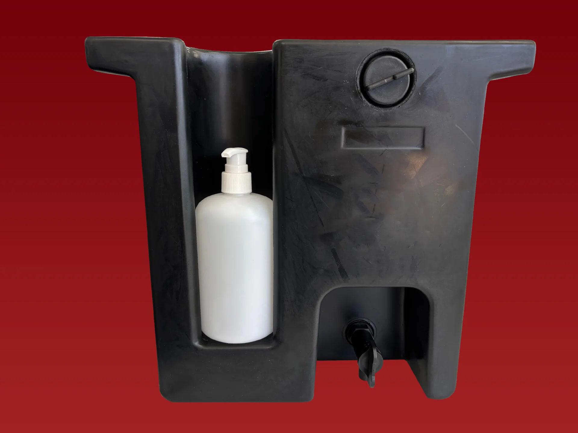 WTP15 - 15 Litre Plastic Water Tank with Soap Bottle - RedFlag LED Light Perth - Image 2